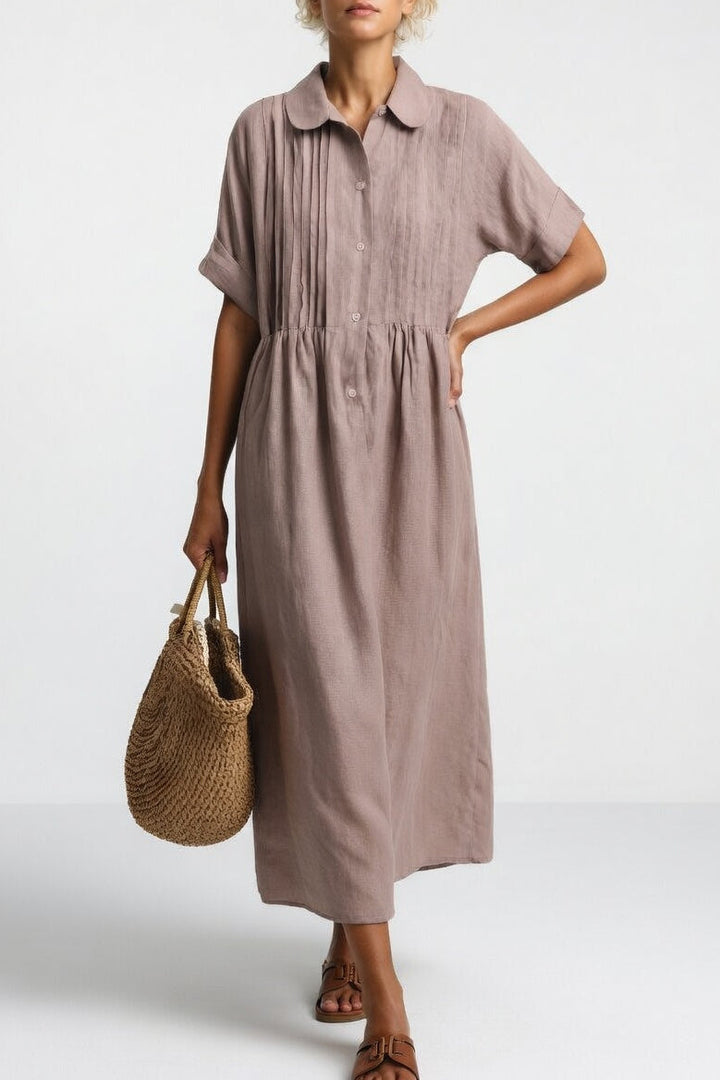 Klaudia | Abito camicia in lino e cotone dal taglio morbido