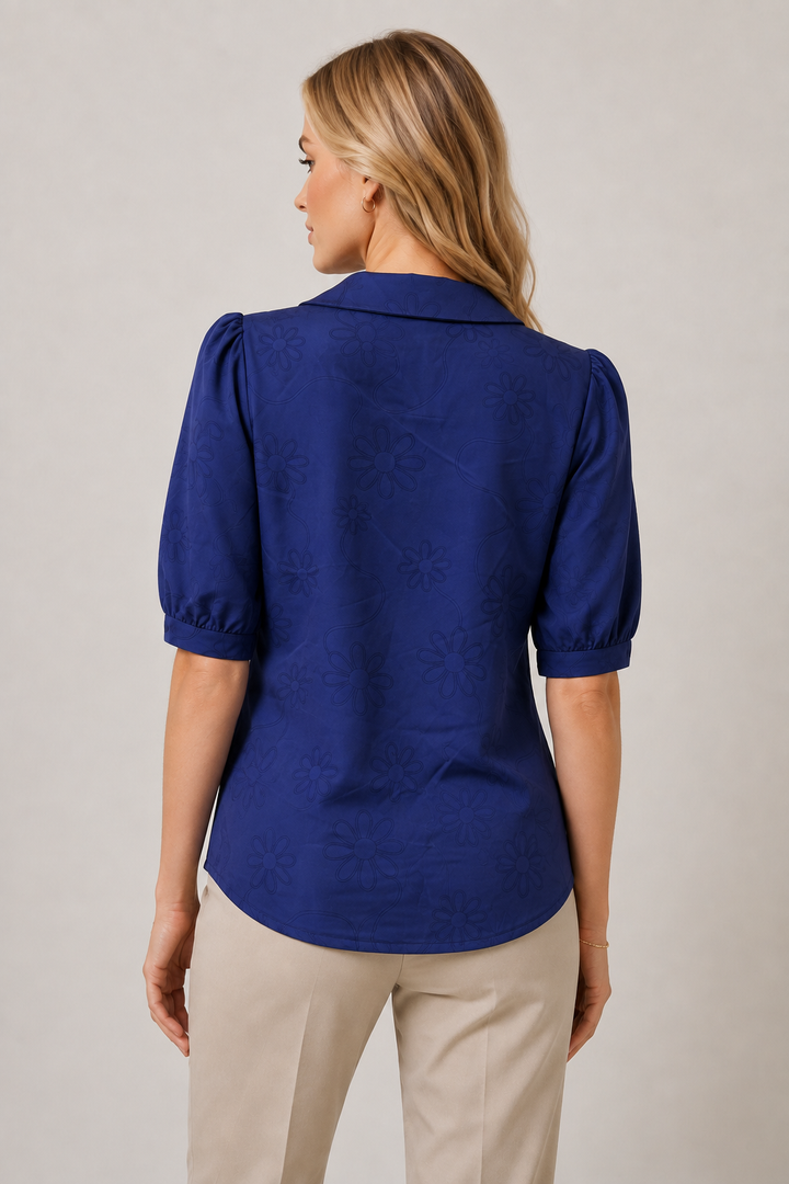 Blusa floreale con maniche 3/4