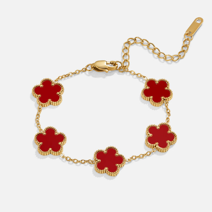 Bracciale con foglia di trifoglio rossa