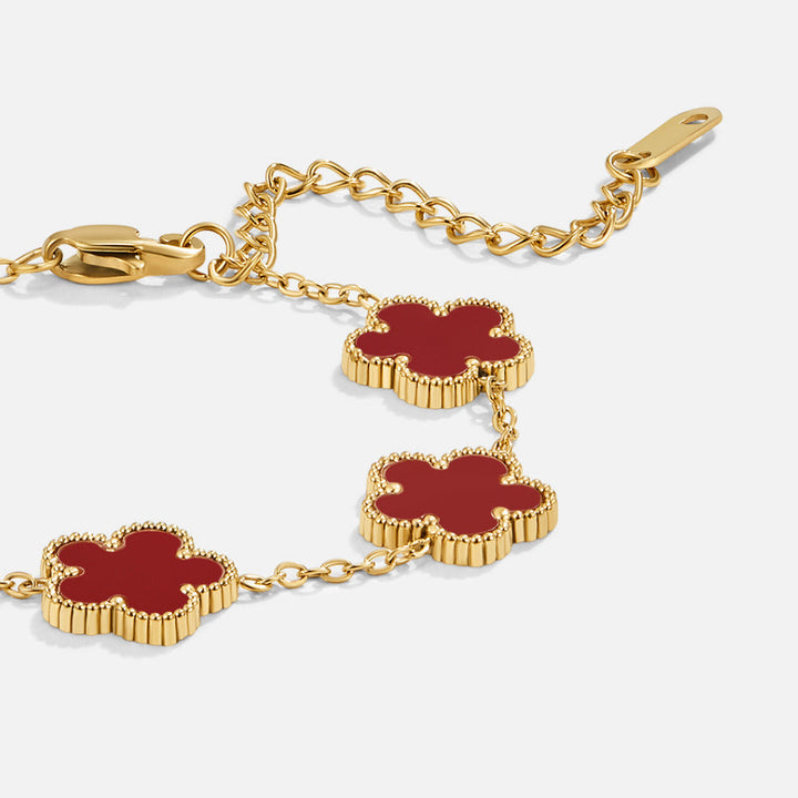 Bracciale con foglia di trifoglio rossa