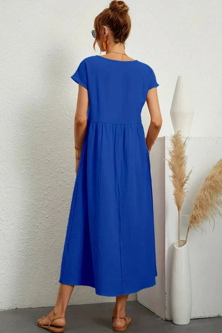 Renáta | Abito midi in cotone morbido con tasche
