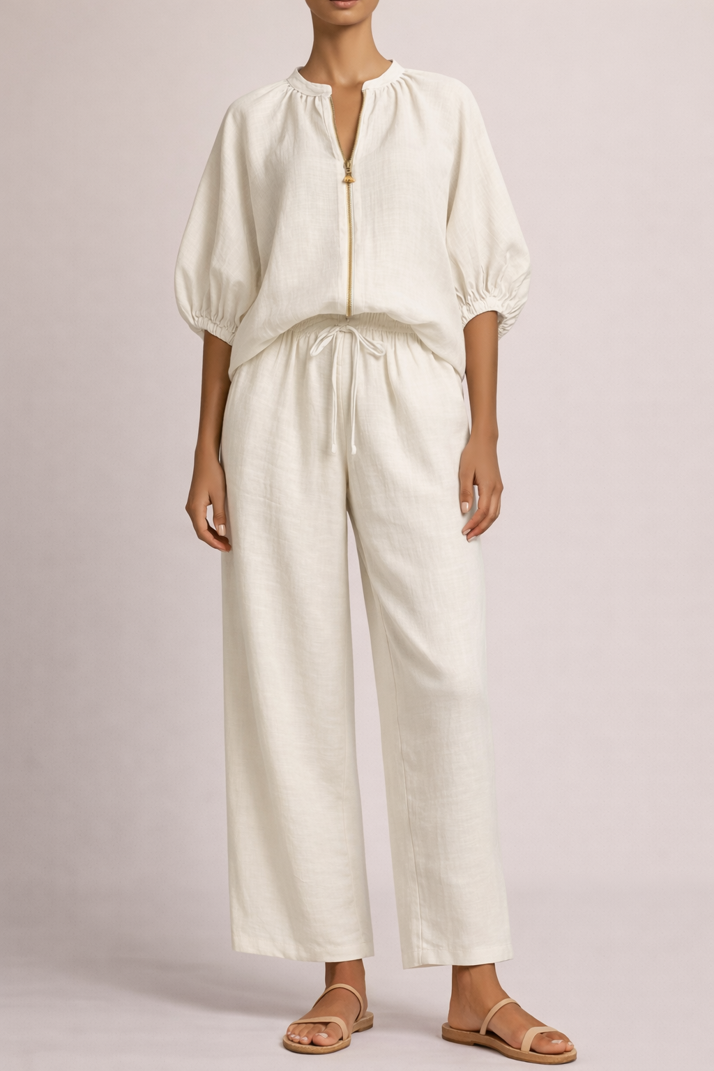 Nina | Completo a due pezzi con pantaloni larghi e un aspetto leggero