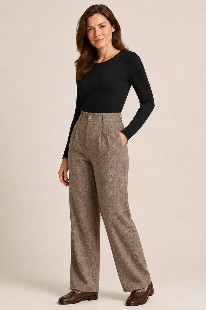Pantaloni eleganti in lana con vita alta