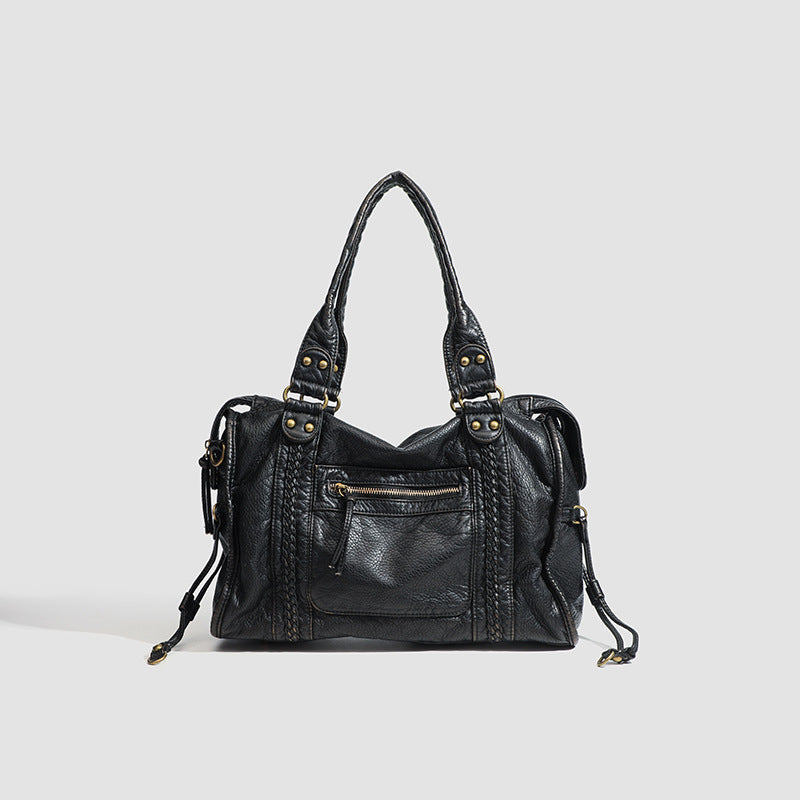 Borsa a tracolla rigida e liscia