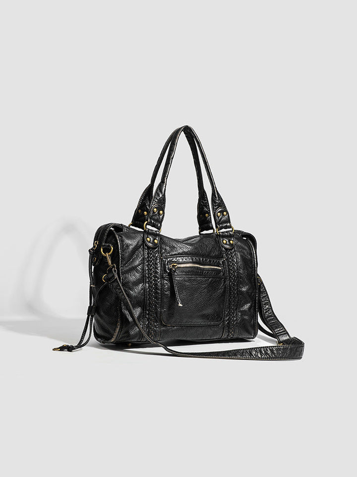 Borsa a tracolla rigida e liscia