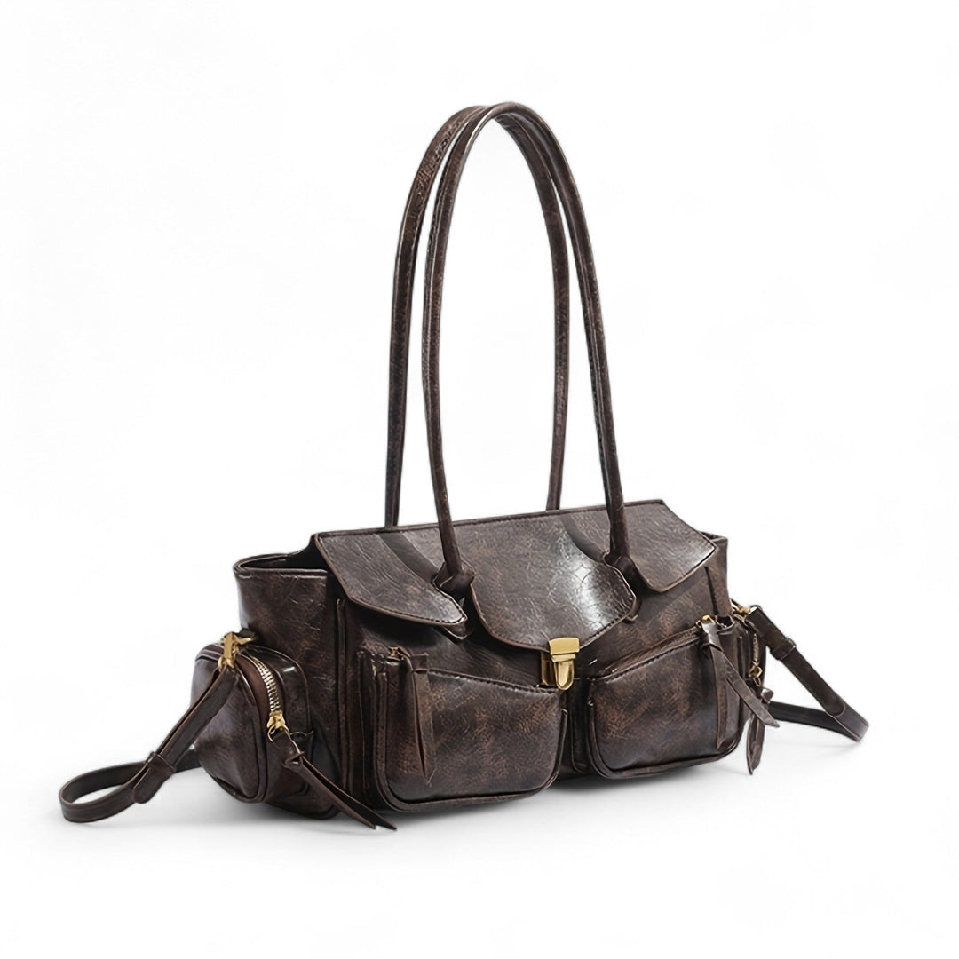 Borsa retro con aspetto liscio