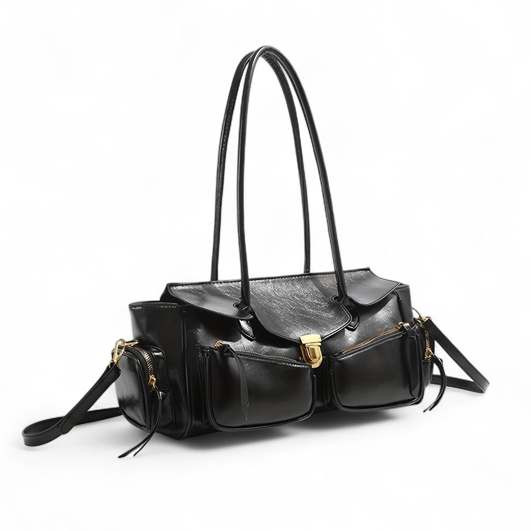 Borsa retro con aspetto liscio