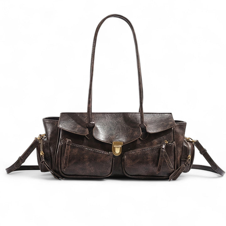 Borsa retro con aspetto liscio