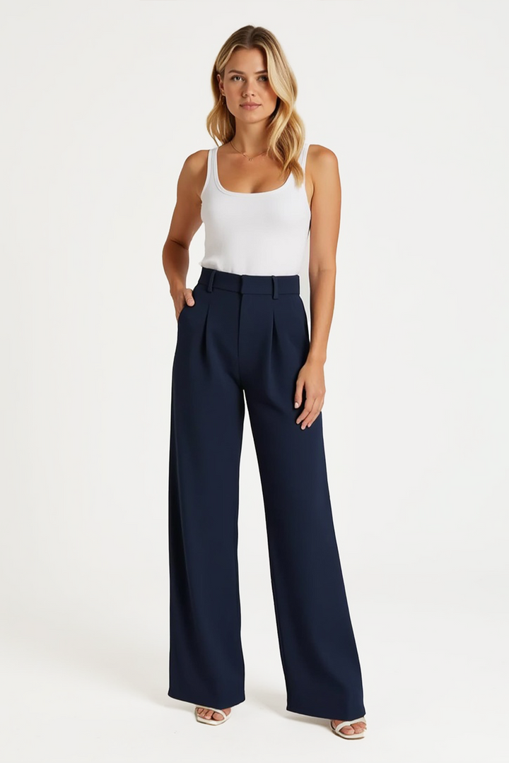 Pantaloni larghi con vita alta