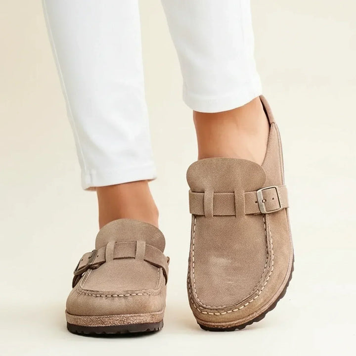 Comode scarpe slip-on con tacco aperto
