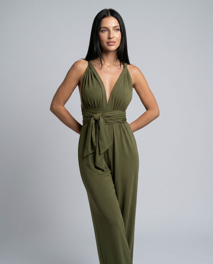 Paula | Tuta con pantaloni larghi e schiena incrociata