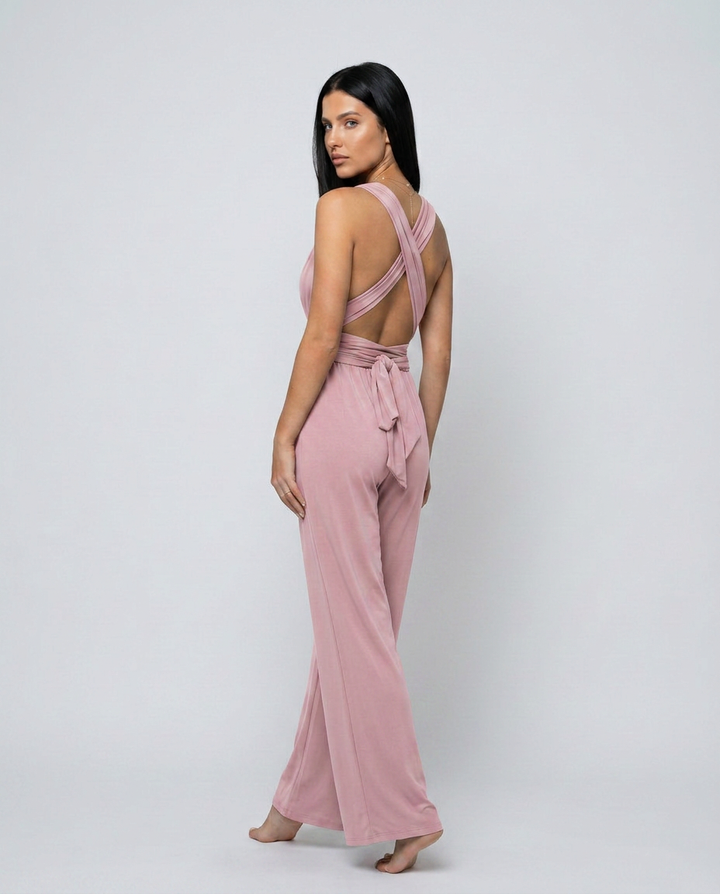 Paula | Tuta con pantaloni larghi e schiena incrociata