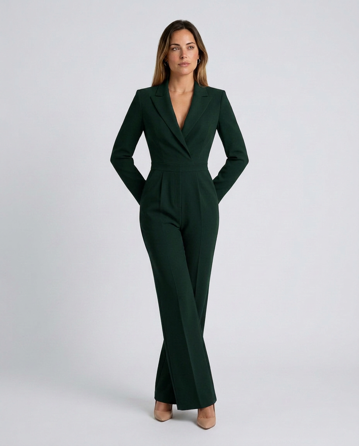 Antónia | Tuta elegante con pantaloni larghi e colletto
