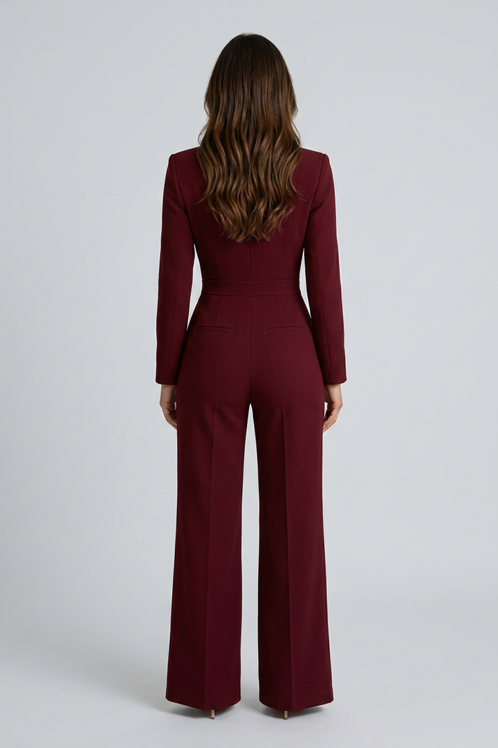 Antónia | Tuta elegante con pantaloni larghi e colletto