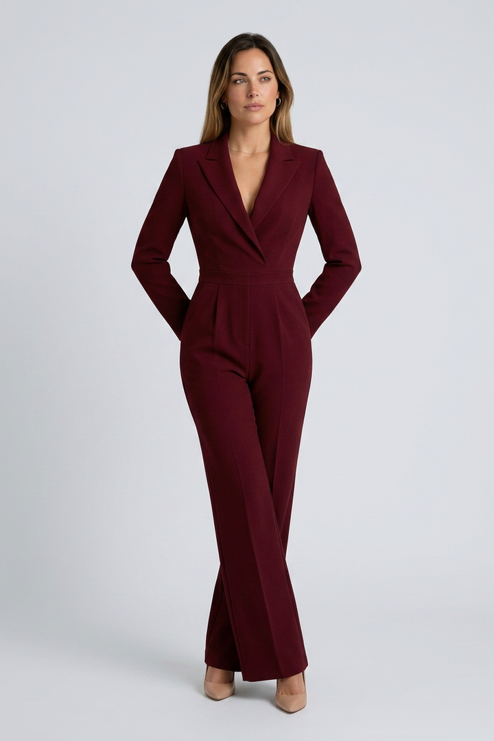 Antónia | Tuta elegante con pantaloni larghi e colletto