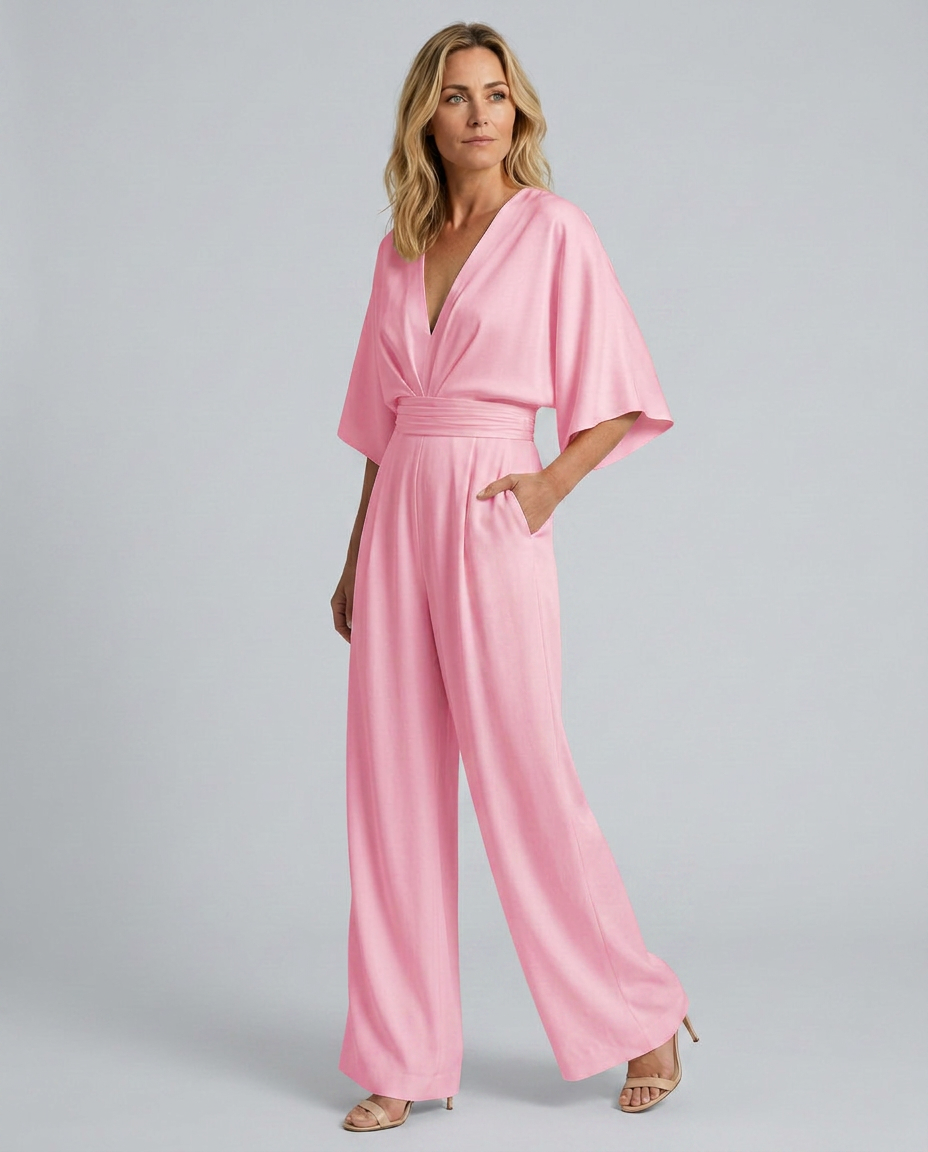 Albína | Tuta con pantaloni larghi e scollatura a V