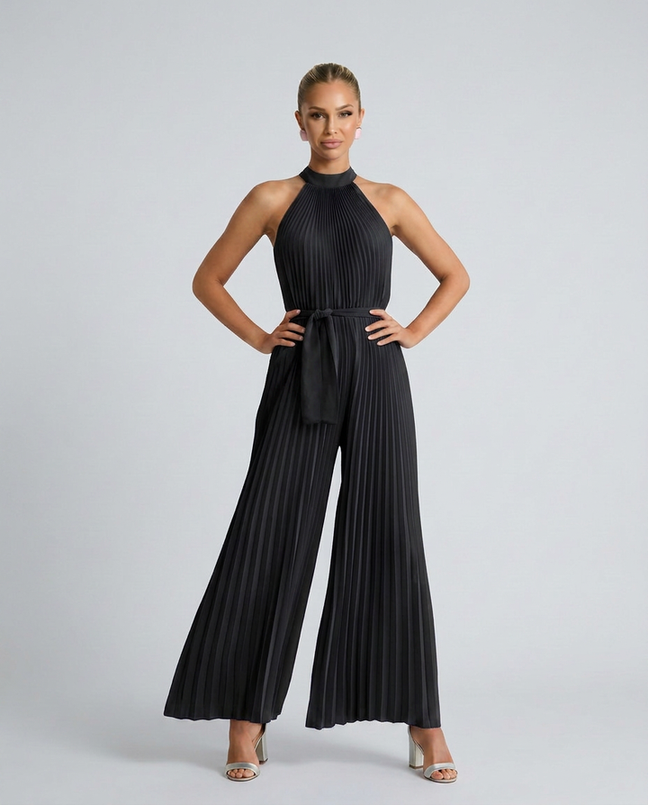 Sidónia | Tuta plissettata con pantaloni larghi