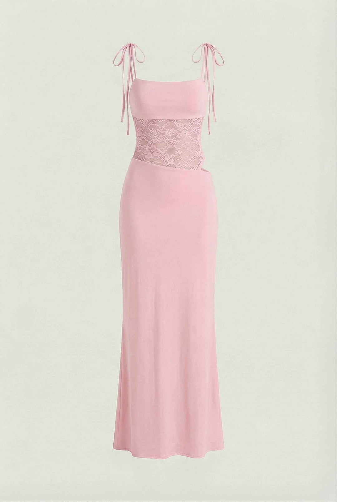 Nina | Abito maxi rosa romantico senza maniche