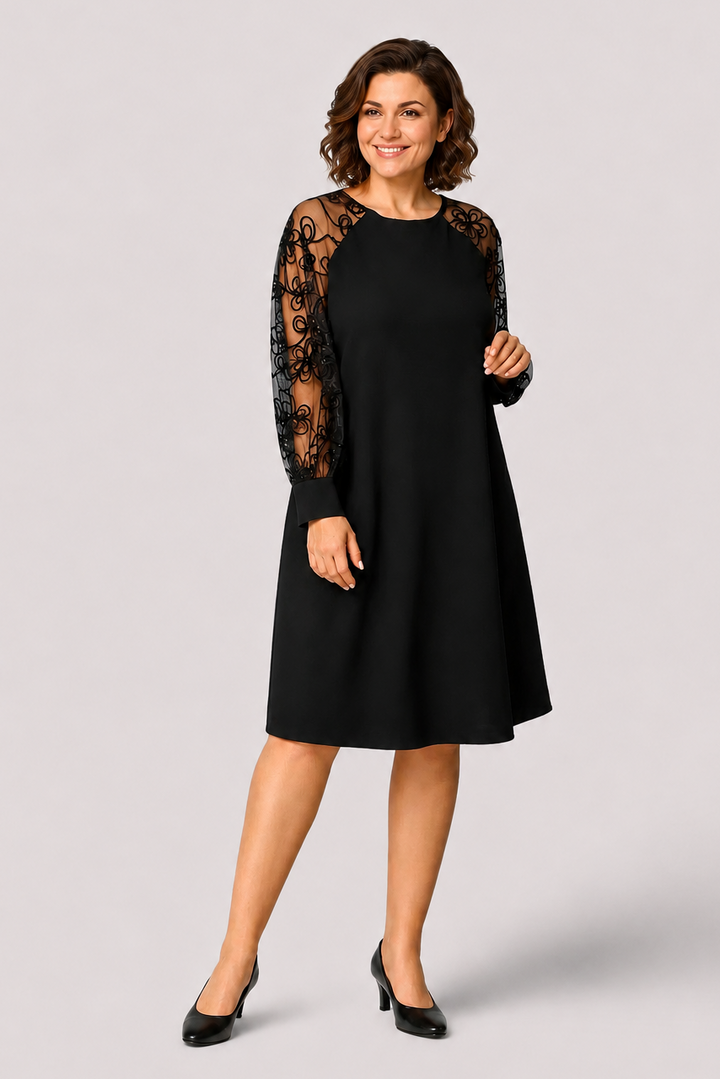 Rastislava | Abito elegante nero con maniche delicate