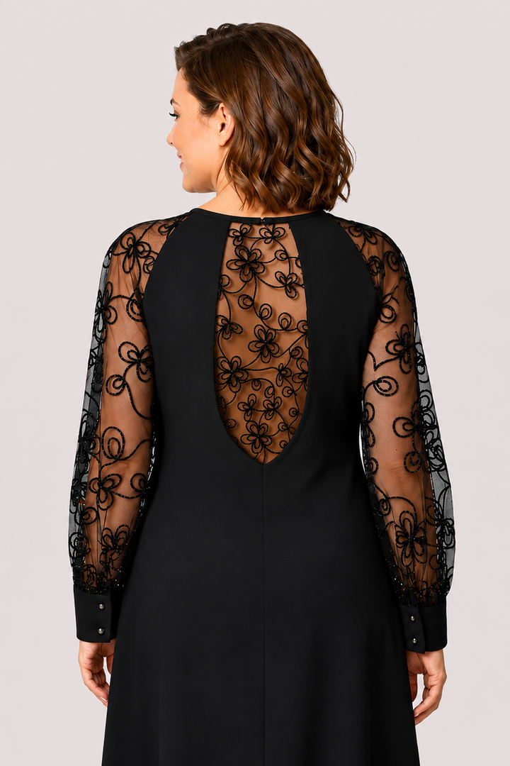 Rastislava | Abito elegante nero con maniche leggere