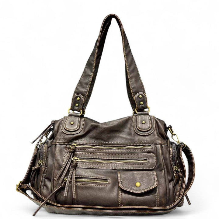 Borsa vintage con più tasche e aspetto elegante
