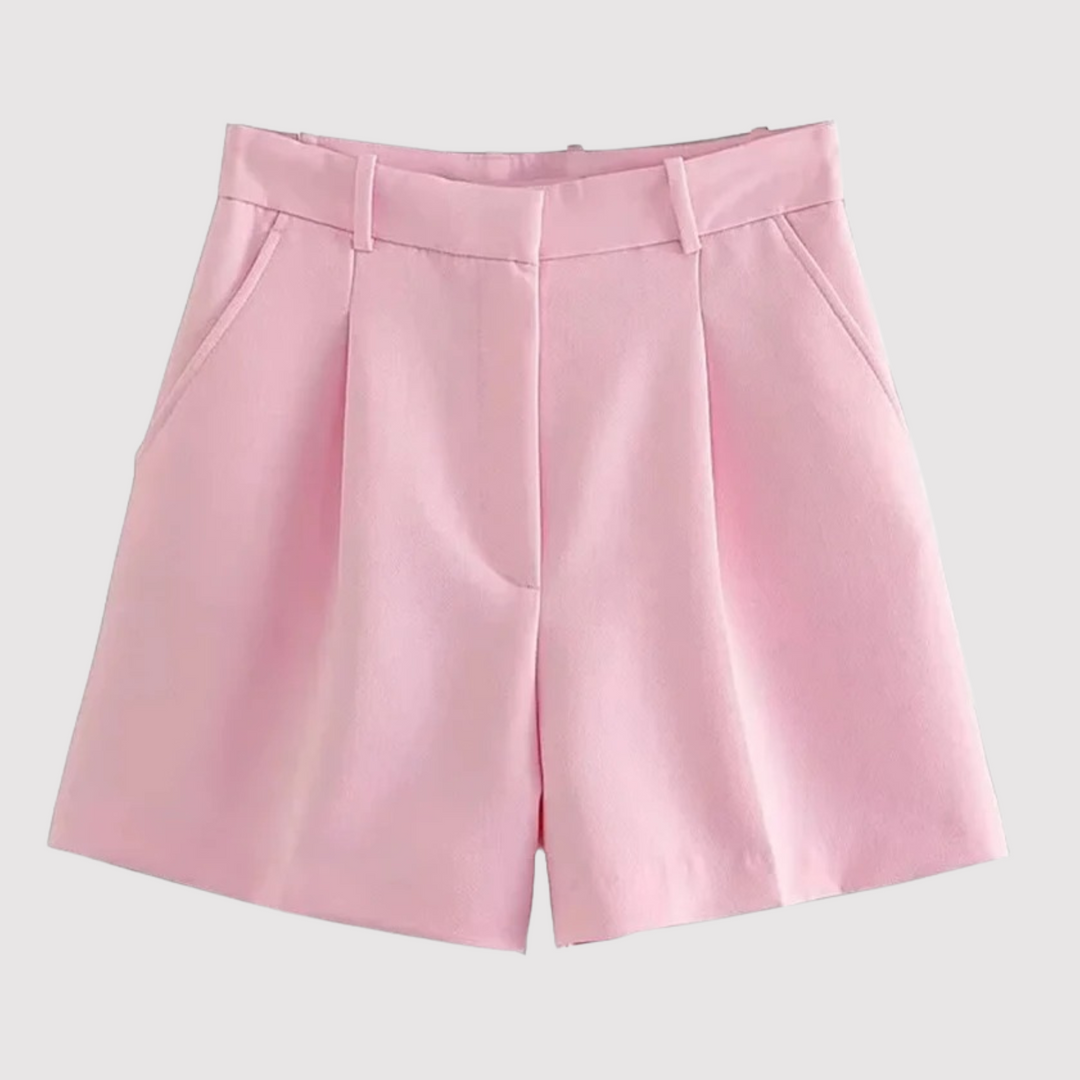 Pantaloni corti eleganti da donna con vita alta