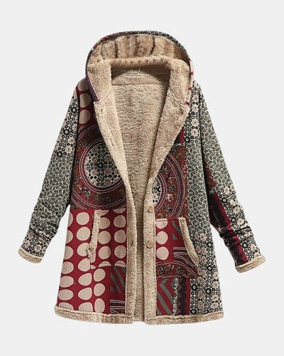 Scarlet | Cappotto sherpa geometria