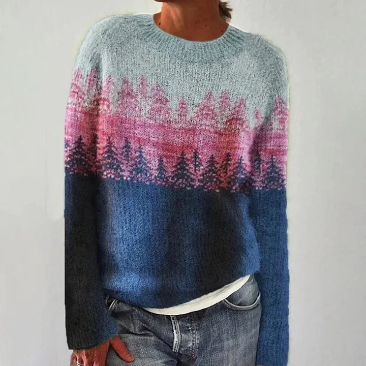 Maglione con effetto ombré in tonalità naturali