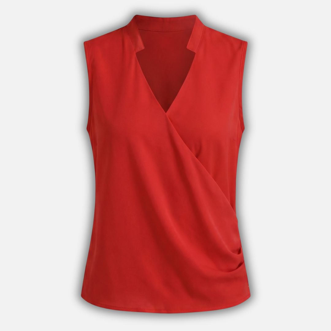 Top avvolgente senza maniche con scollatura a V