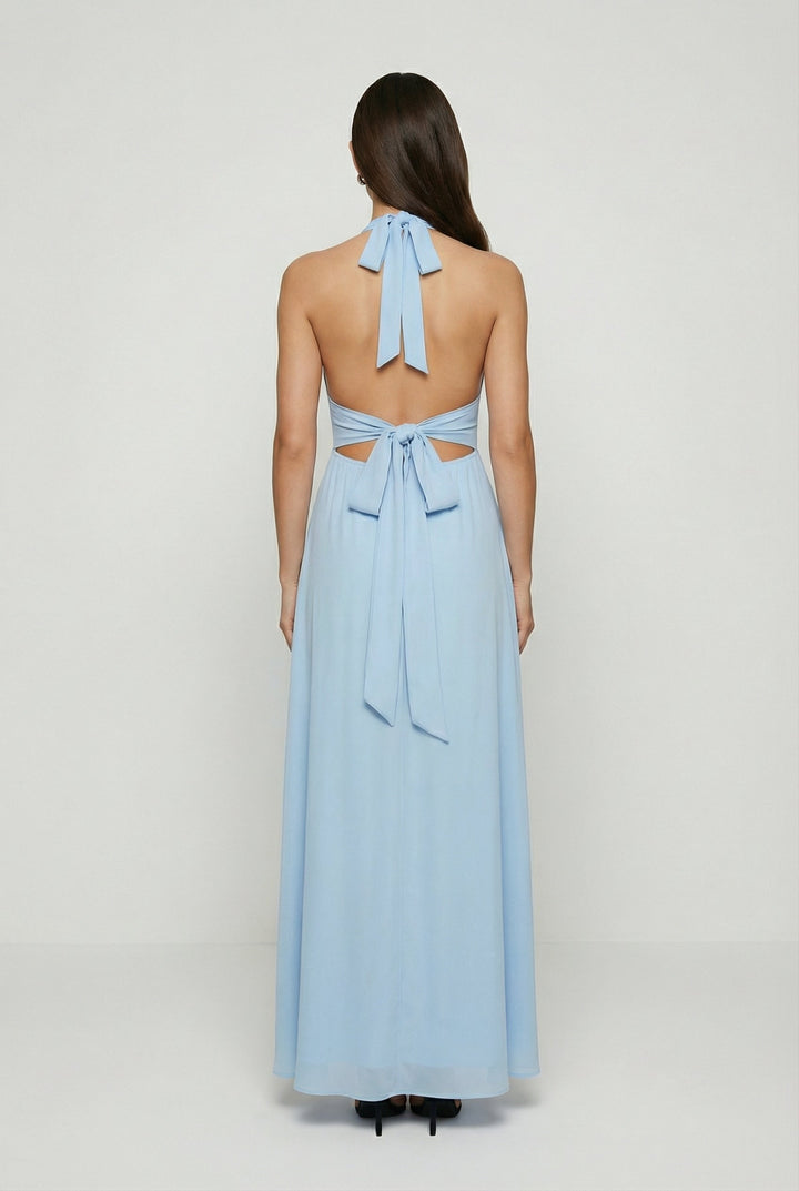 Paulinána | Maxi abito blu con schiena scoperta