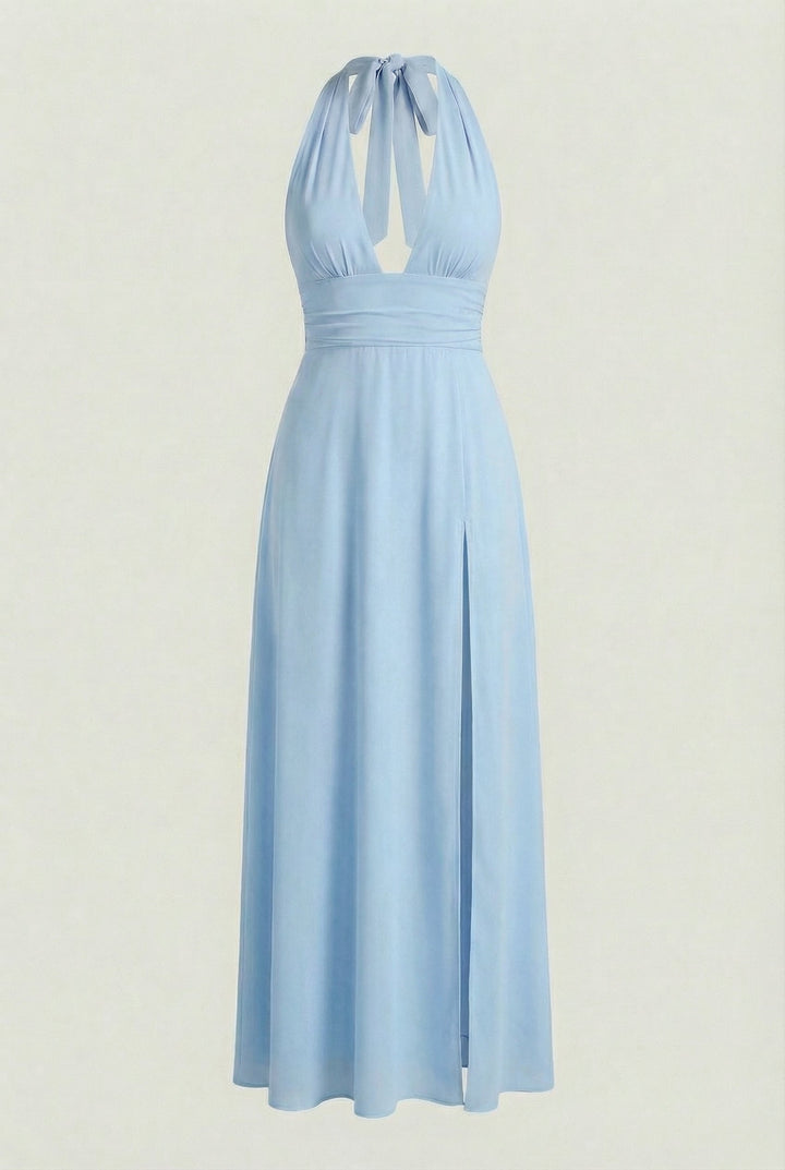 Paulinána | Maxi abito blu con schiena scoperta