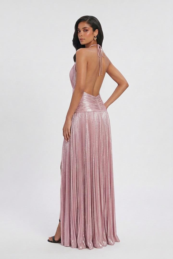 Ivana | Maxi abito rosa lucido
