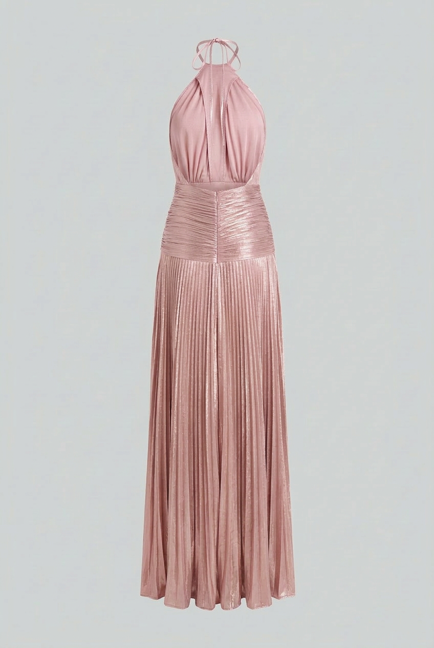 Ivana | Maxi abito rosa lucido
