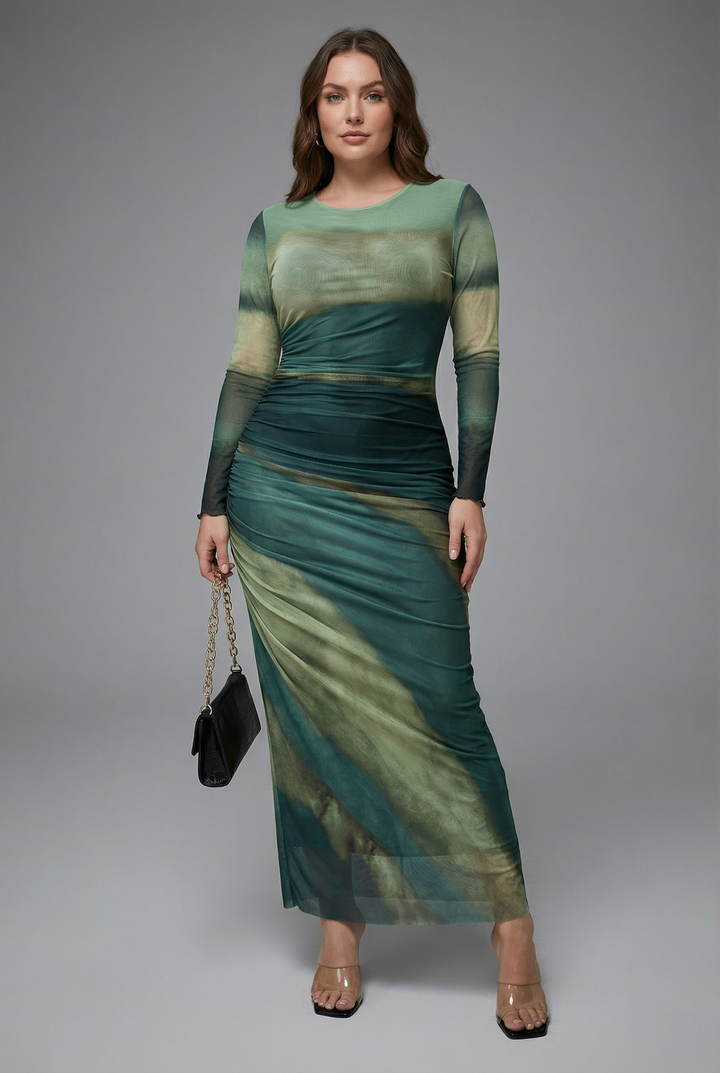 Dobroslava | Abito maxi giallo con scollo