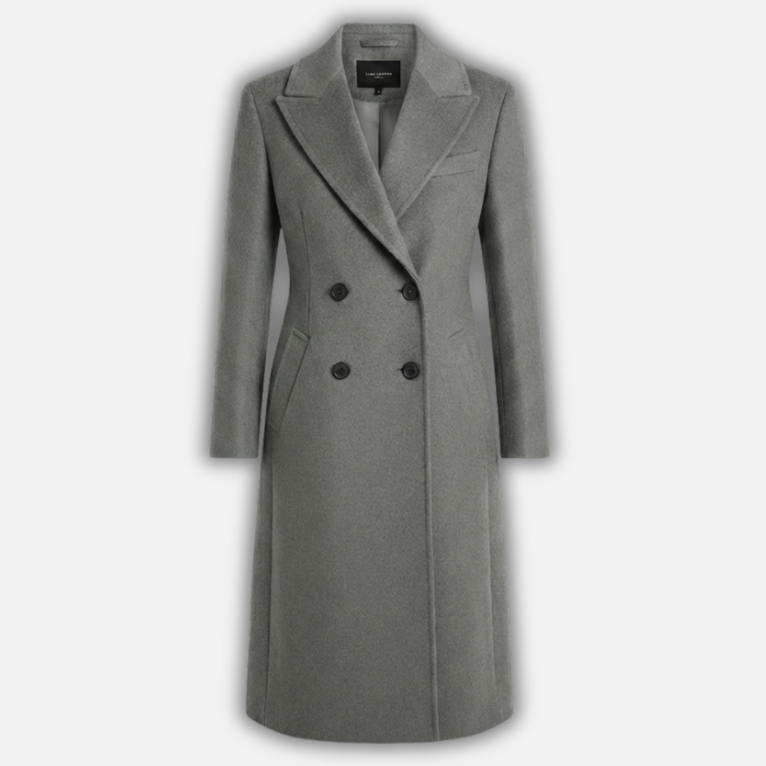 Cappotto lungo elegante con colletto a revers