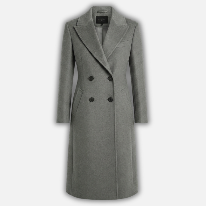Cappotto lungo elegante con colletto a revers
