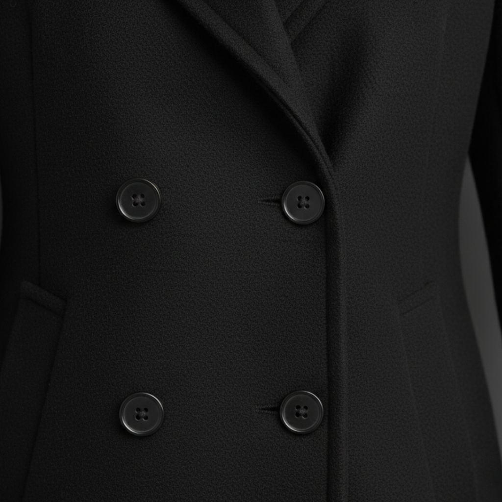 Cappotto lungo elegante con colletto a revers