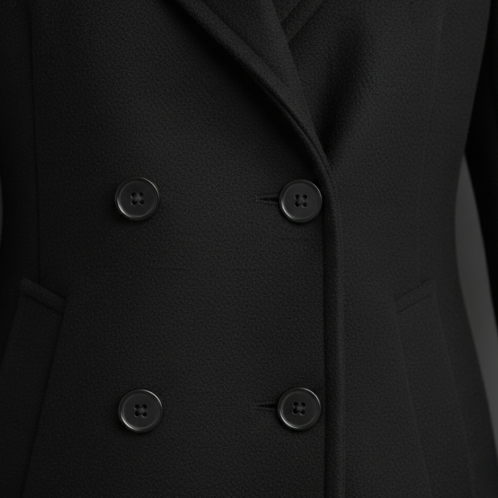 Cappotto lungo elegante con colletto a revers