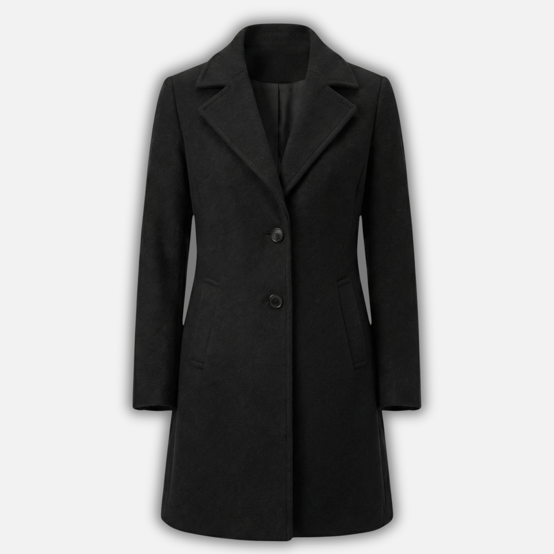 Cappotto lungo elegante con colletto a revers