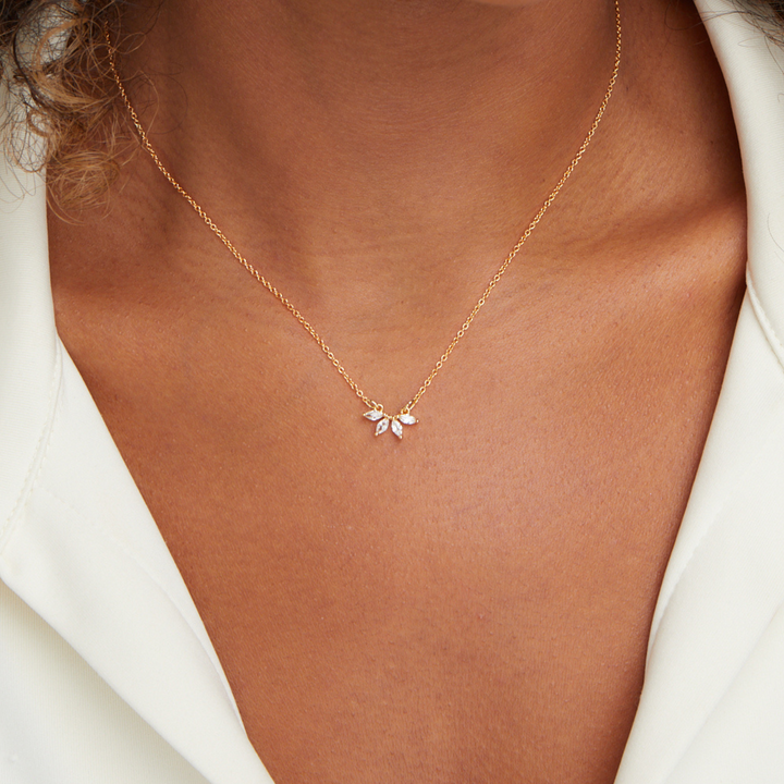 Collana Tiffany con foglia lucida