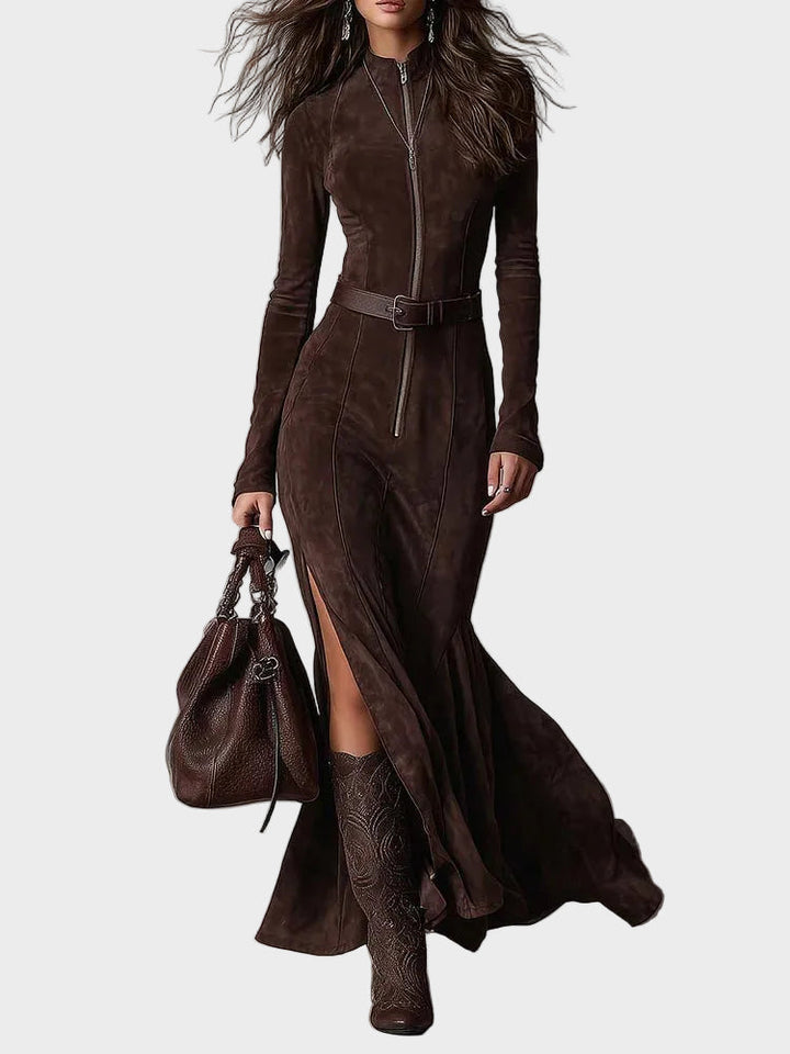 Adrianna | Abito maxi in suede