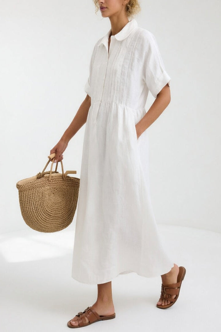 Klaudia | Abito camicia in lino e cotone dal taglio morbido