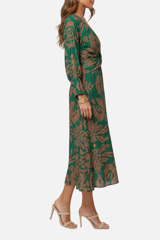 Oľga | Abito maxi boho con maniche lunghe