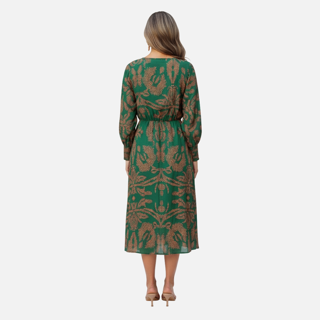 Oľga | Abito maxi boho con maniche lunghe
