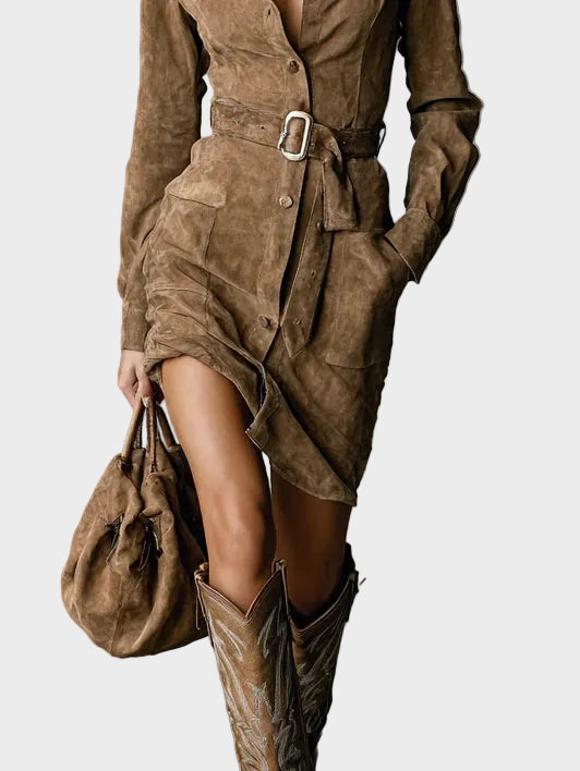 Morena | Abito midi in suede