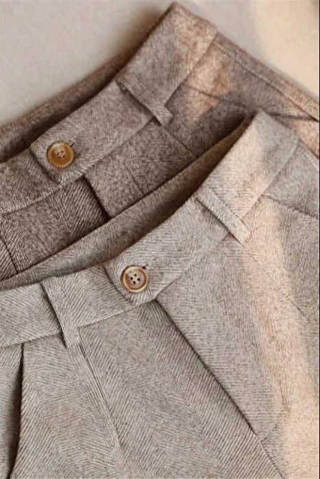 Pantaloni eleganti in lana con vita alta