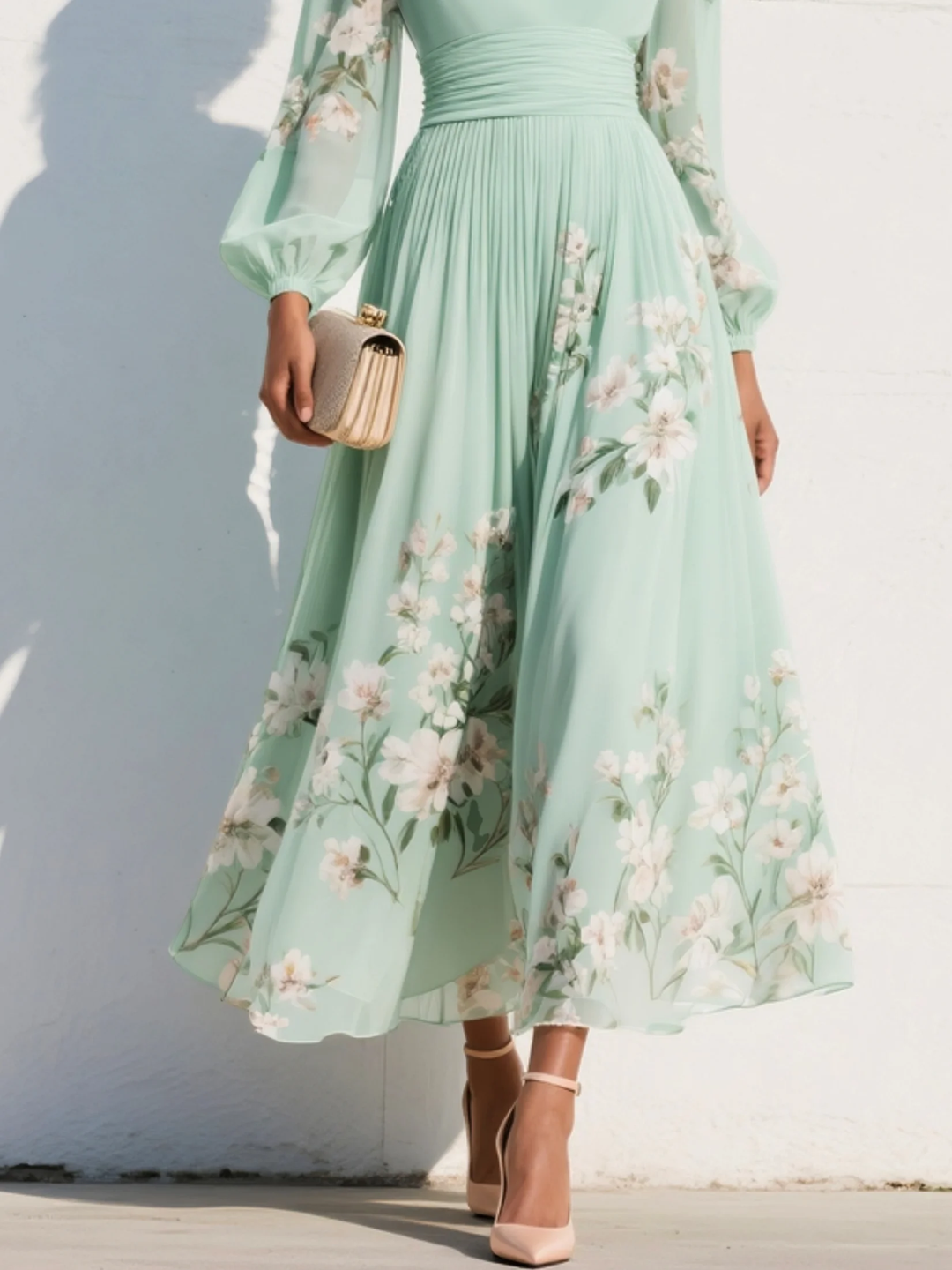 Lucija | Vestito midi verde