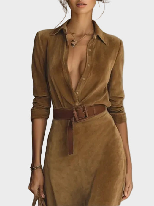 Natalia | Abito maxi in suede