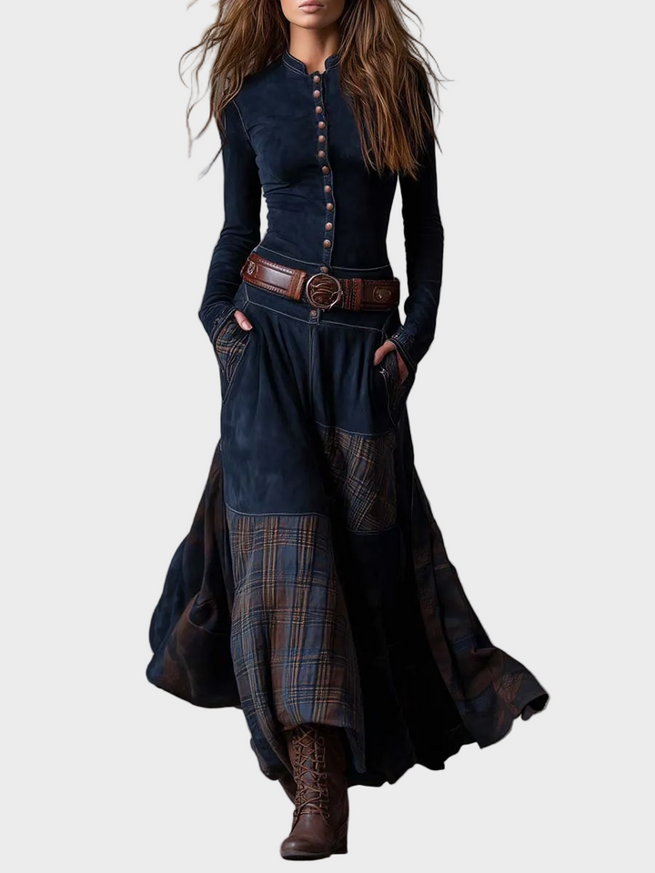 Helena | Abito maxi in velluto