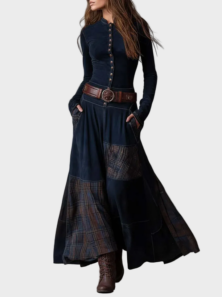 Helena | Abito maxi in velluto